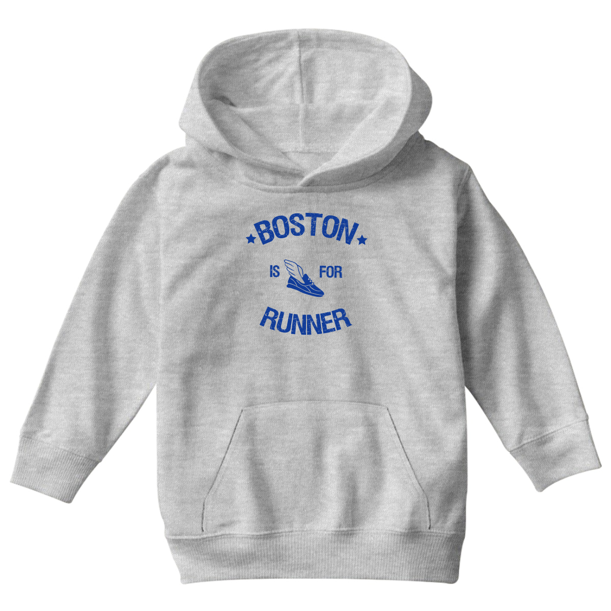 Boston Is For Runners Kids Hoodie | Gray