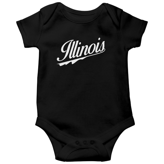 Illinois Baby Bodysuit | Black