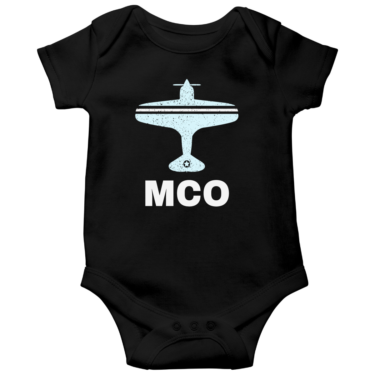 Fly Orlando MCO Airport Baby Bodysuits | Black