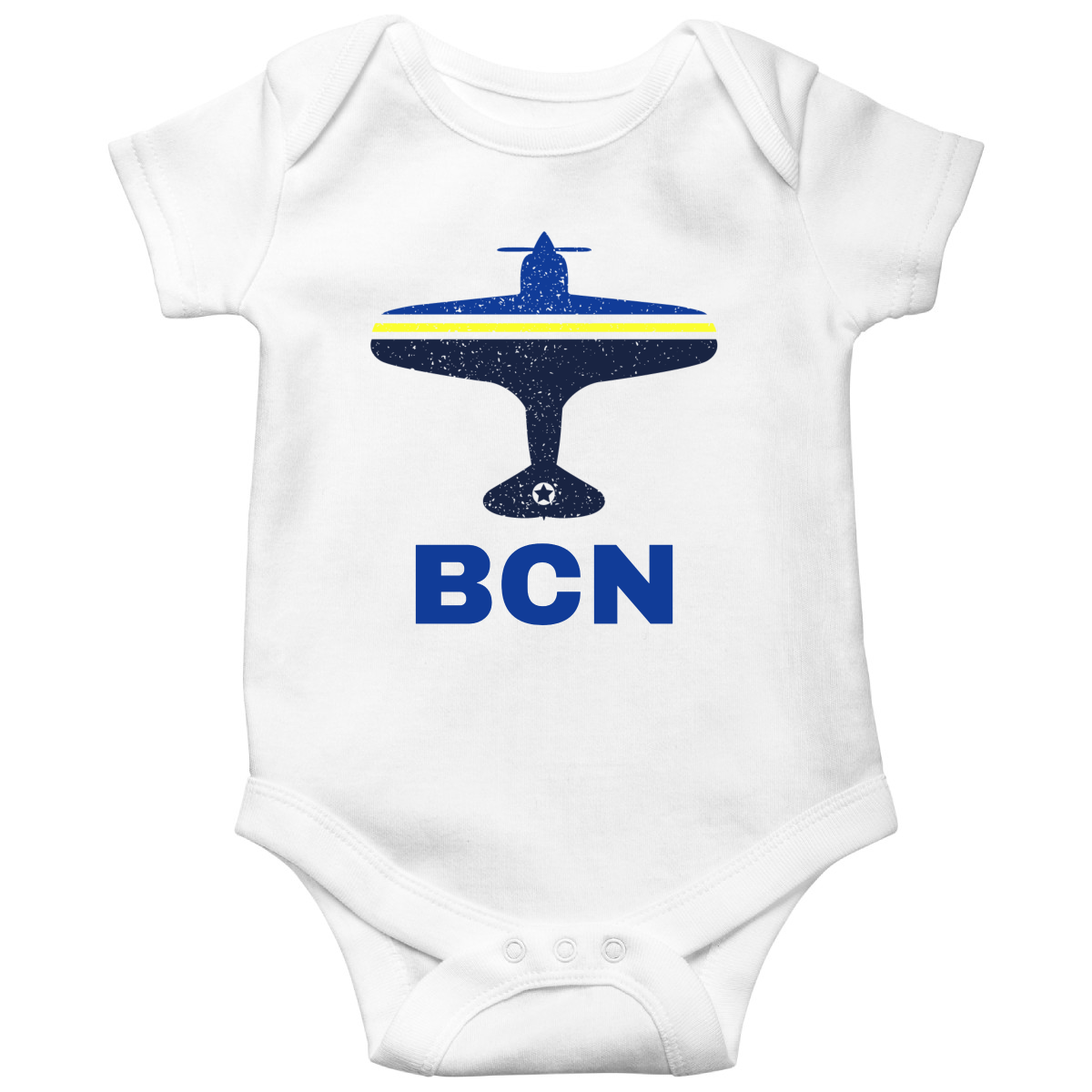 Fly Barcelona BCN Airport Baby Bodysuits | White