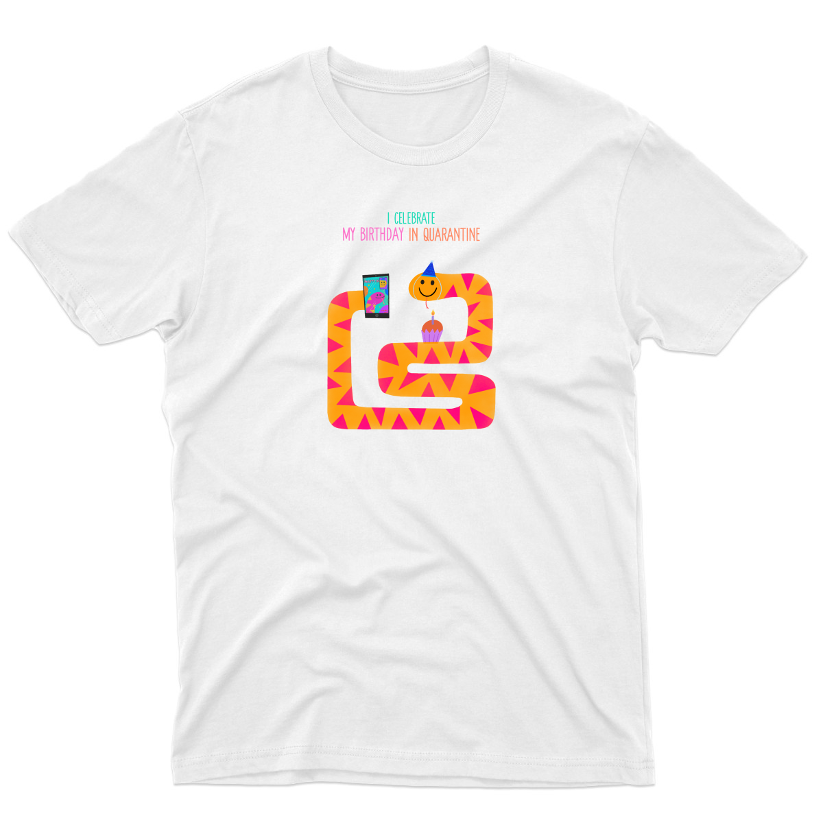 I celebrate my birthday in quarantine Men's T-shirt | White