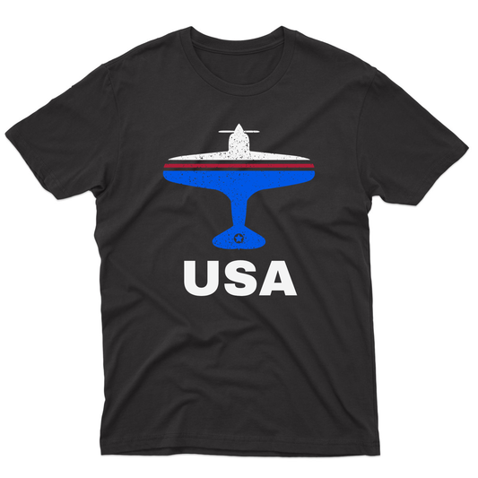 Fly USA Airport Men's T-shirt | Black