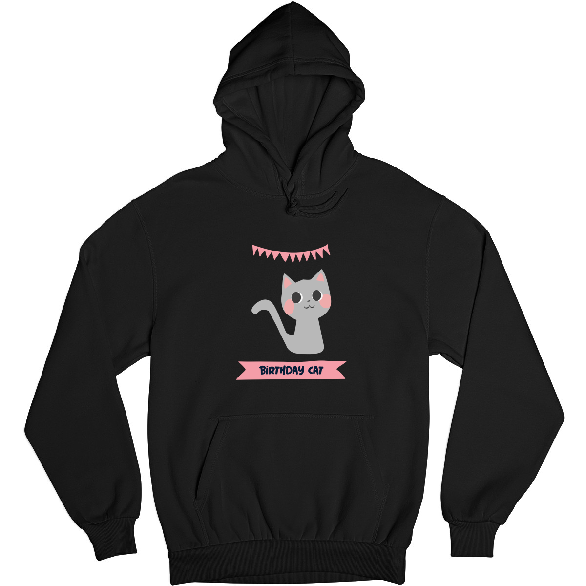 Birthday Cat Unisex Hoodie | Black
