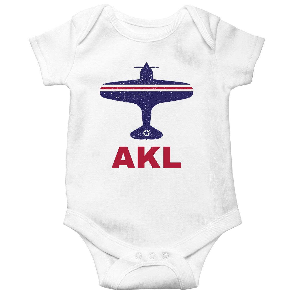 Fly Auckland AKL Airport Baby Bodysuits | White