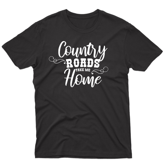 Country Roads Take Me Home Men's T-shirt | Black