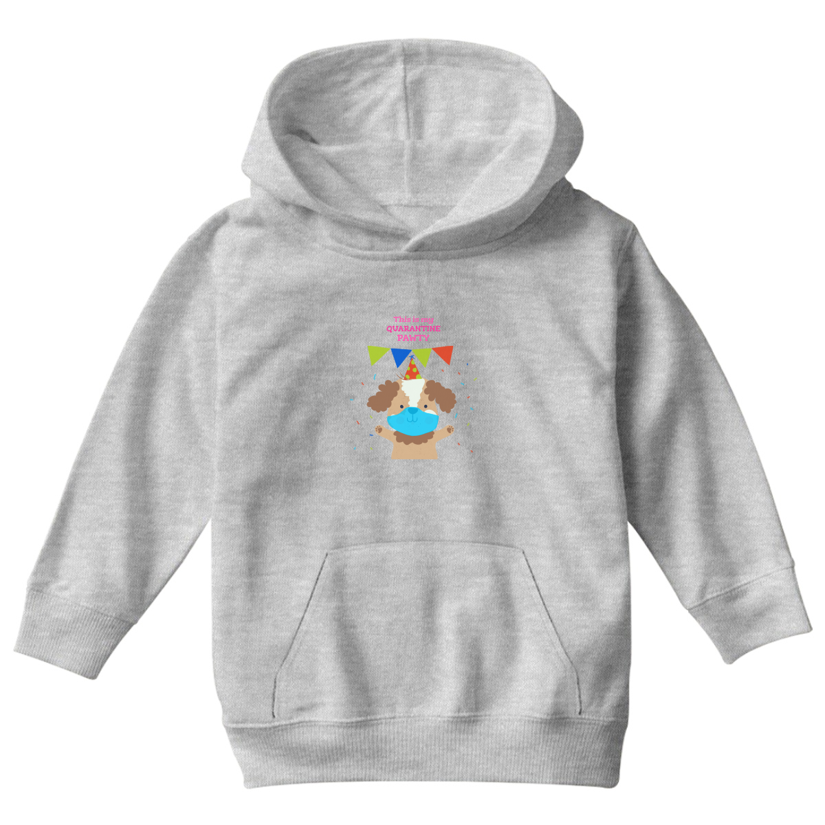 This is my quarantine pawty  Kids Hoodie | Gray