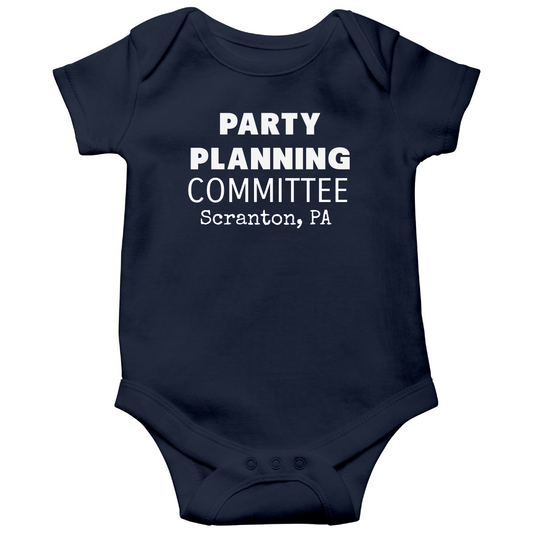 Party Planning Committee Baby Bodysuits | Navy