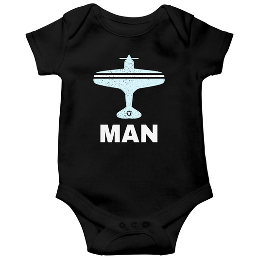 Fly Manchester MAN Airport Baby Bodysuits | Black