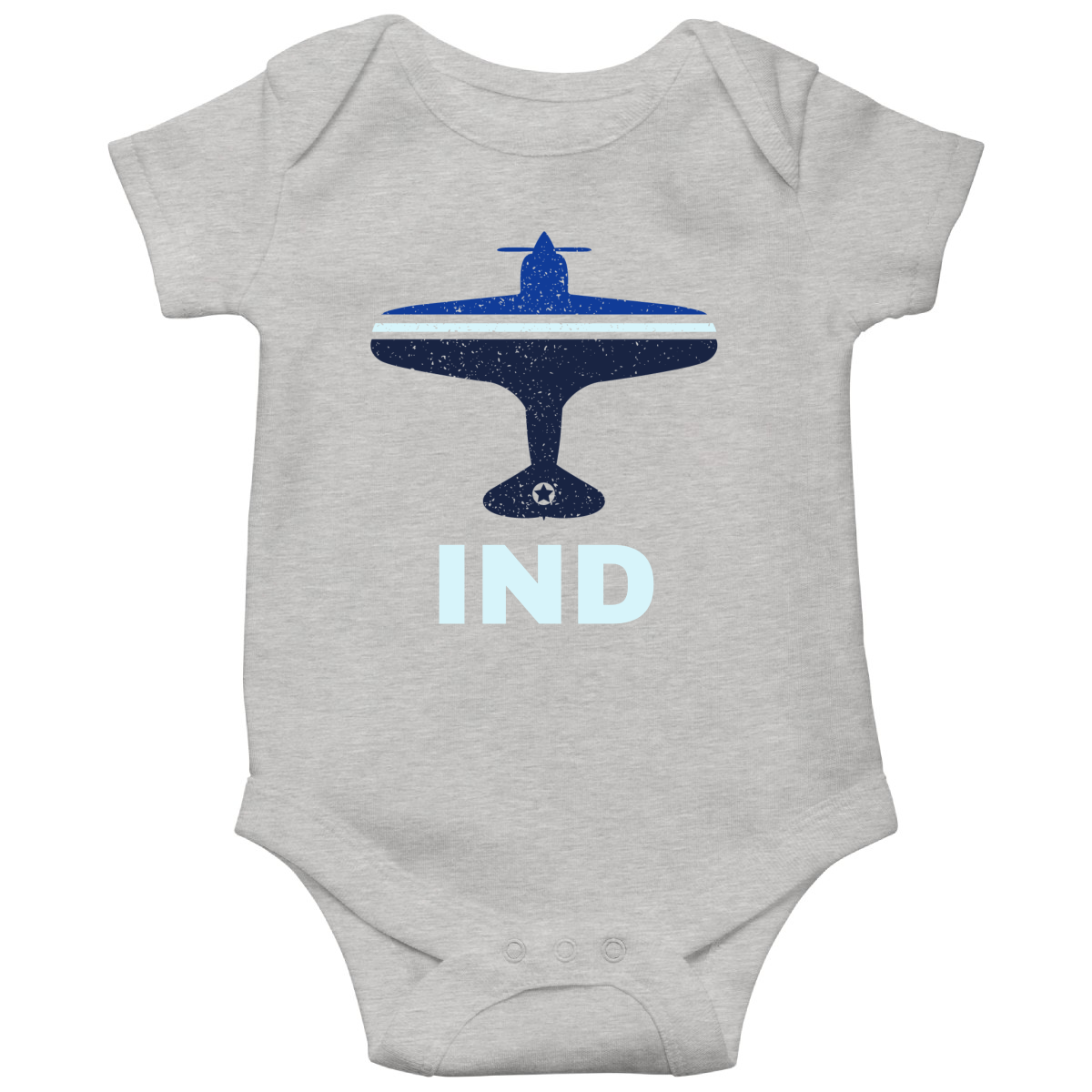 Fly Indianapolis IND Airport Baby Bodysuits | Gray