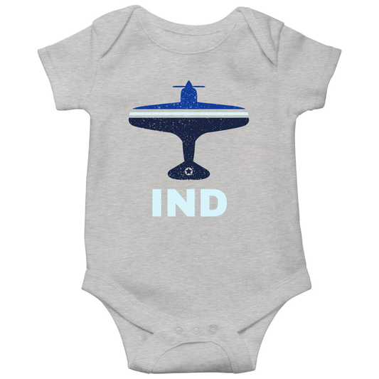 Fly Indianapolis IND Airport Baby Bodysuits | Gray