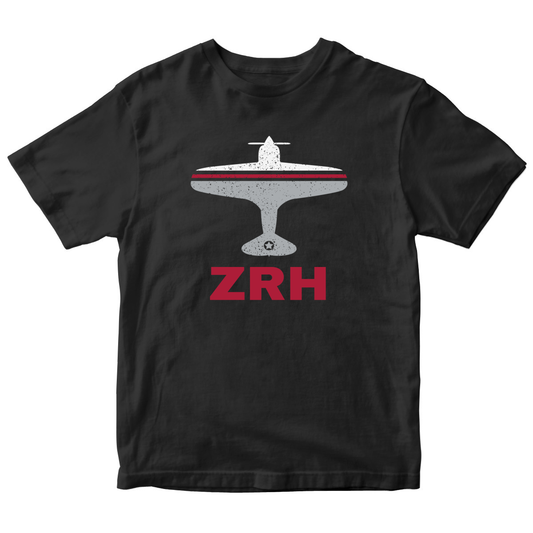 Fly Zurich ZRH Airport Kids T-shirt | Black