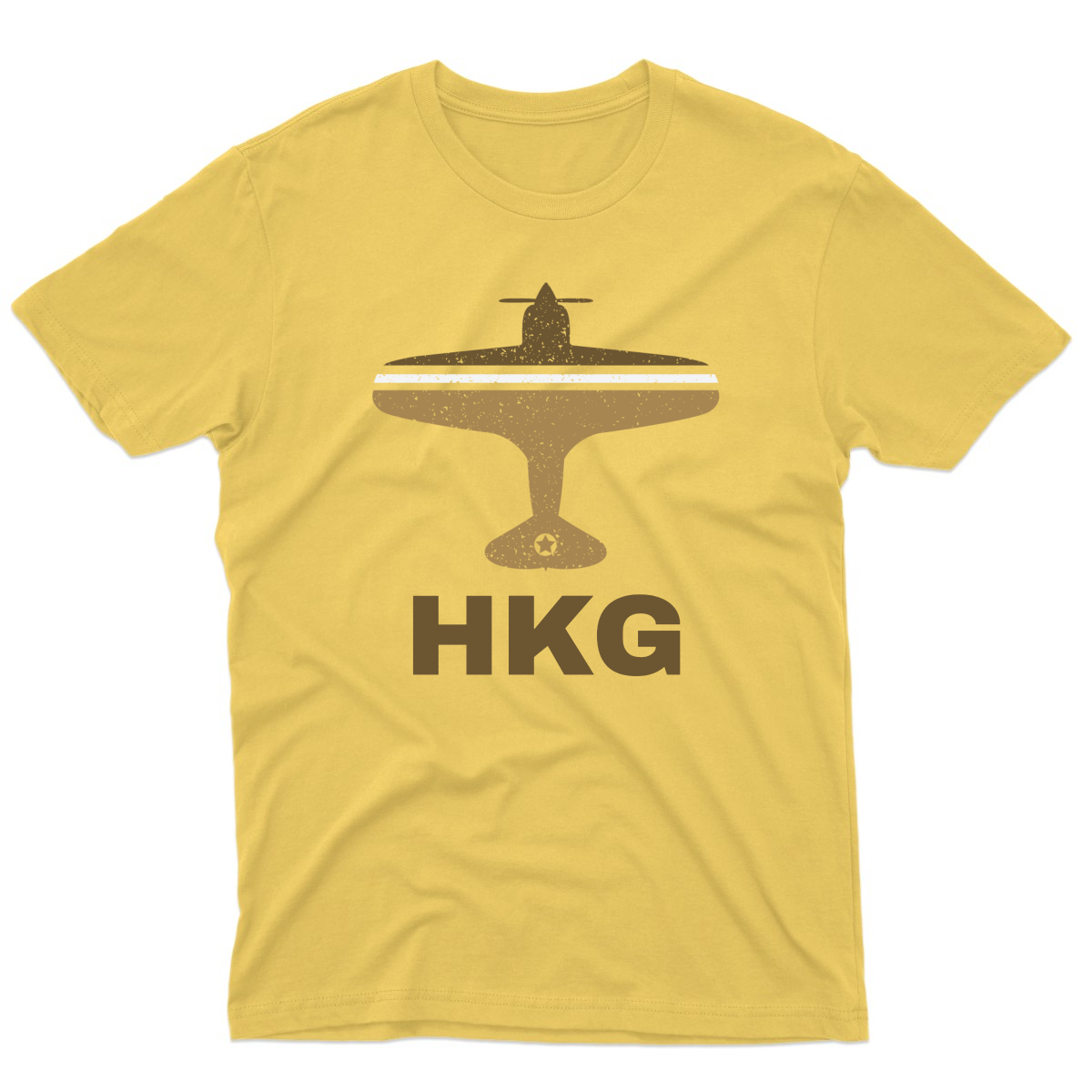 Fly Hong Kong HKG Airport Men's T-shirt | Yellow
