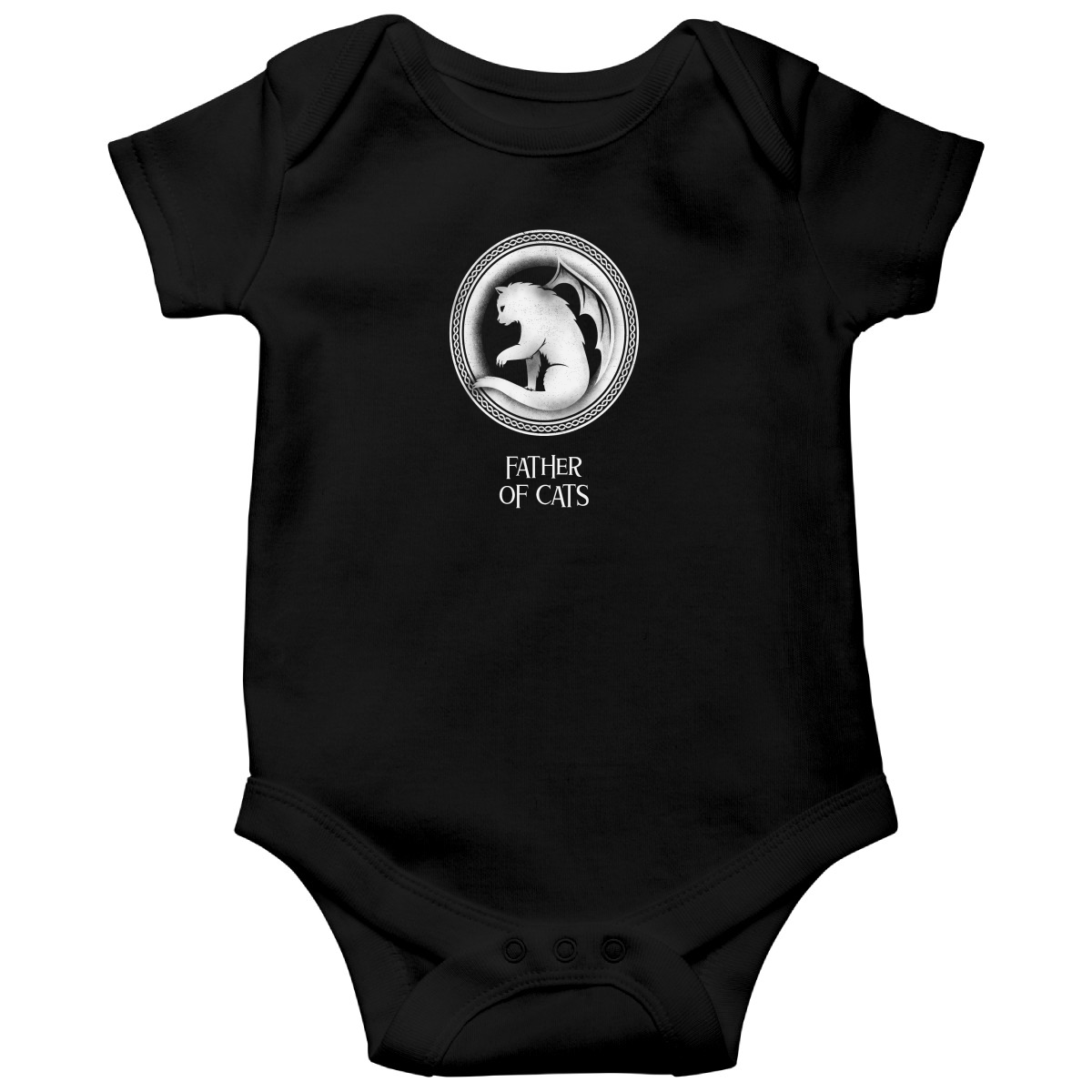 Father of Cats Baby Bodysuits | Black