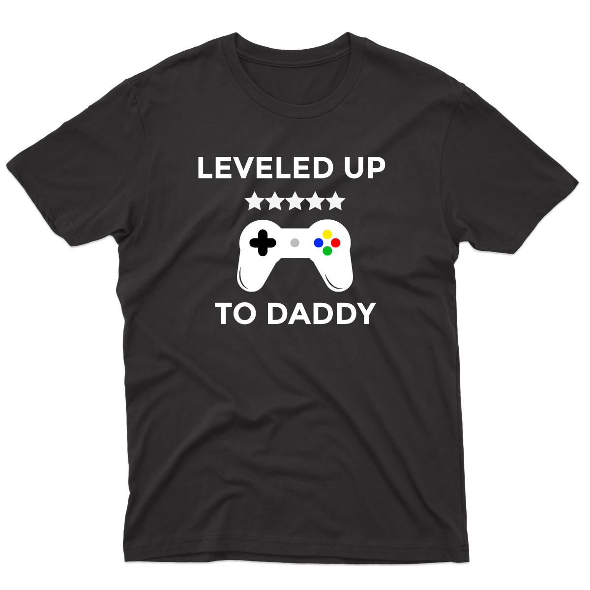 LEVELED UP TO DADDY Men's T-shirt | Black