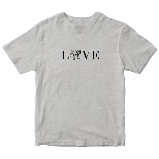 English Bulldog Love Kids T-shirt | Gray