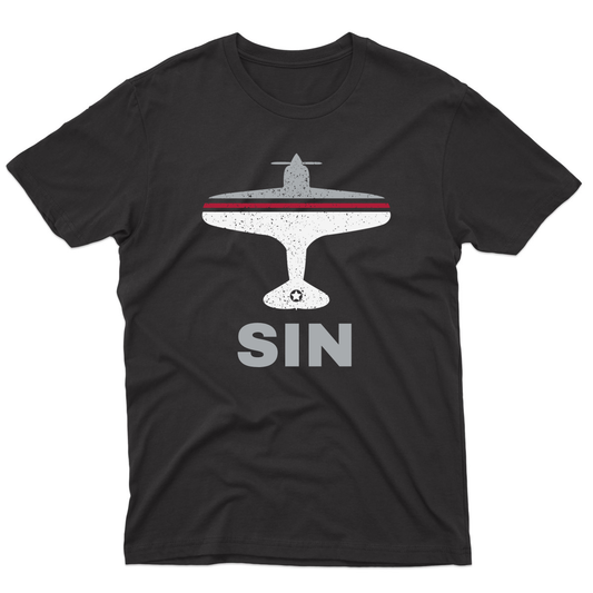 Fly Singapore SIN Airport Men's T-shirt | Black