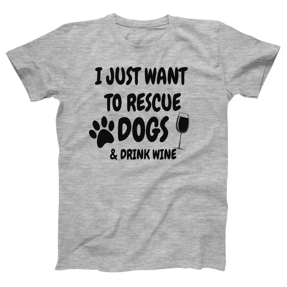 Dogs and Drink Wine Women's T-shirt | Gray