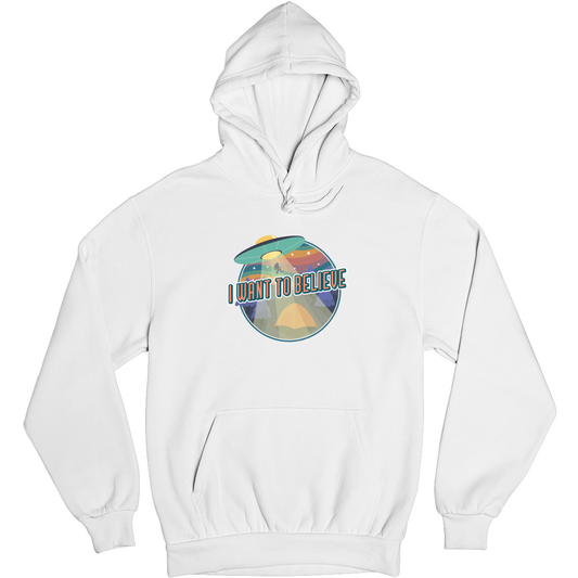 I Want To Believe Unisex Hoodie | White