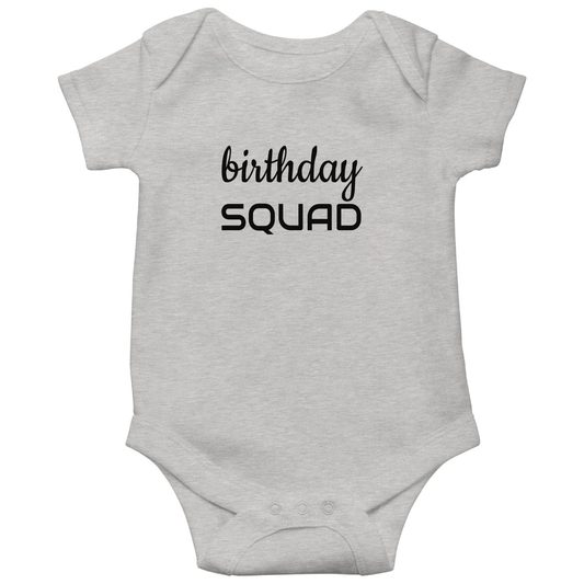 Birthday SQUAD Baby Bodysuits | Gray