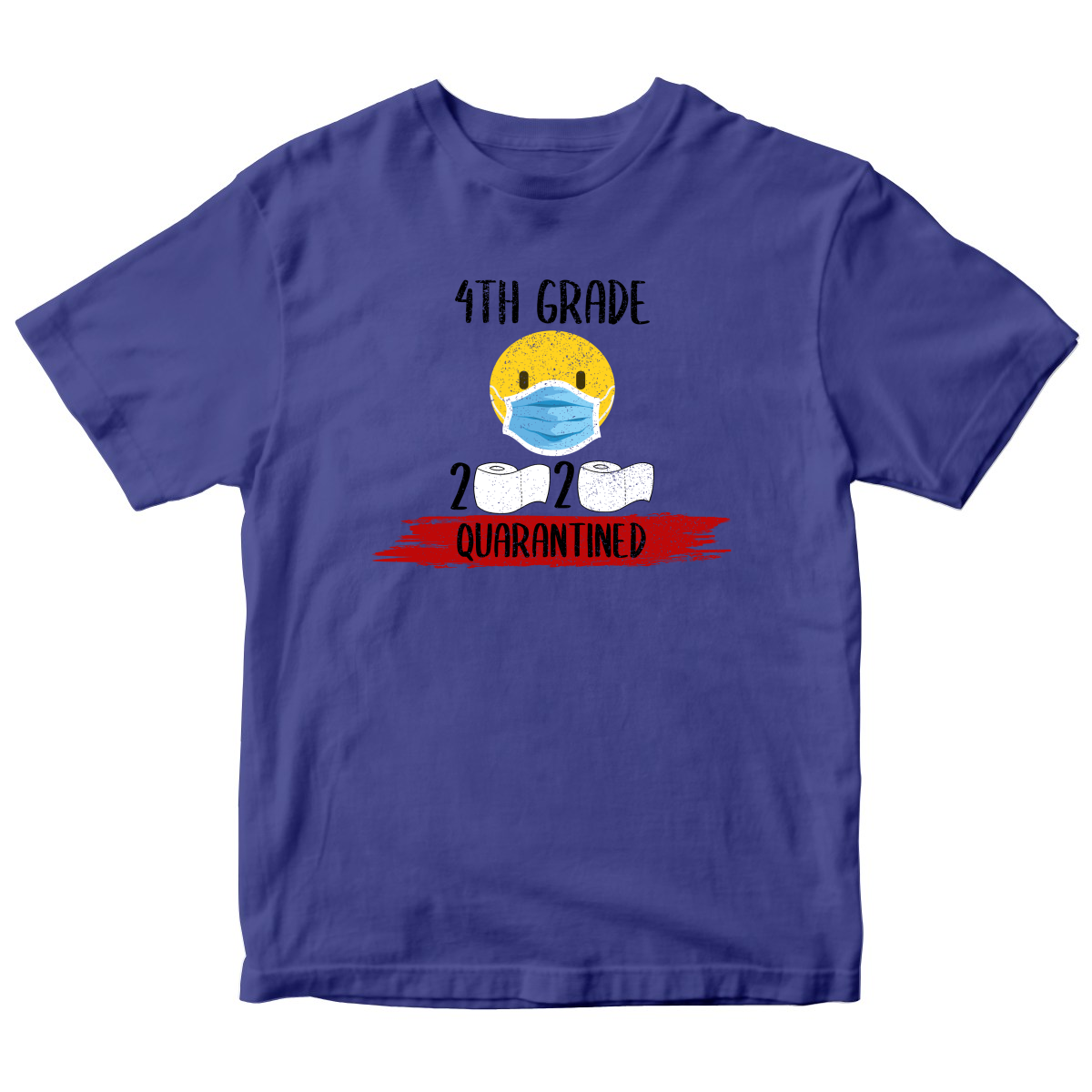 4th Grader Quarantined Kids T-shirt | Blue