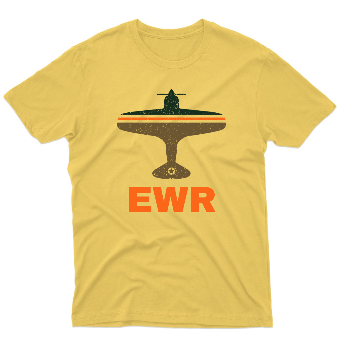 Fly Newark EWR Airport  Men's T-shirt | Yellow