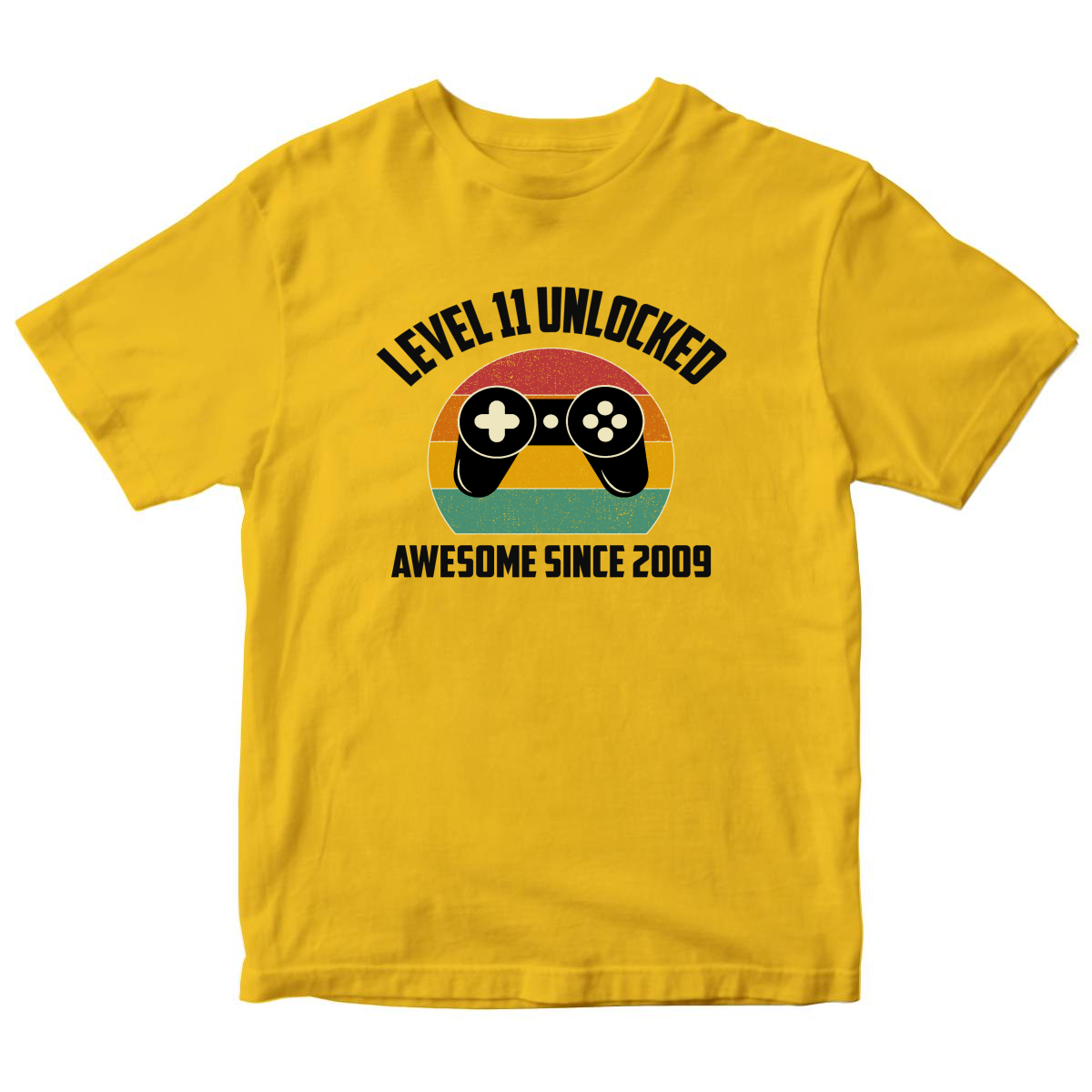LEVEL 11 UNLOCKED Kids T-shirt | Yellow