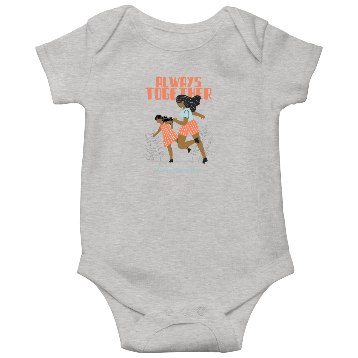Always Together Baby Bodysuits | Gray