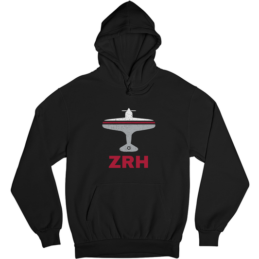 Fly Zurich ZRH Airport Unisex Hoodie | Black