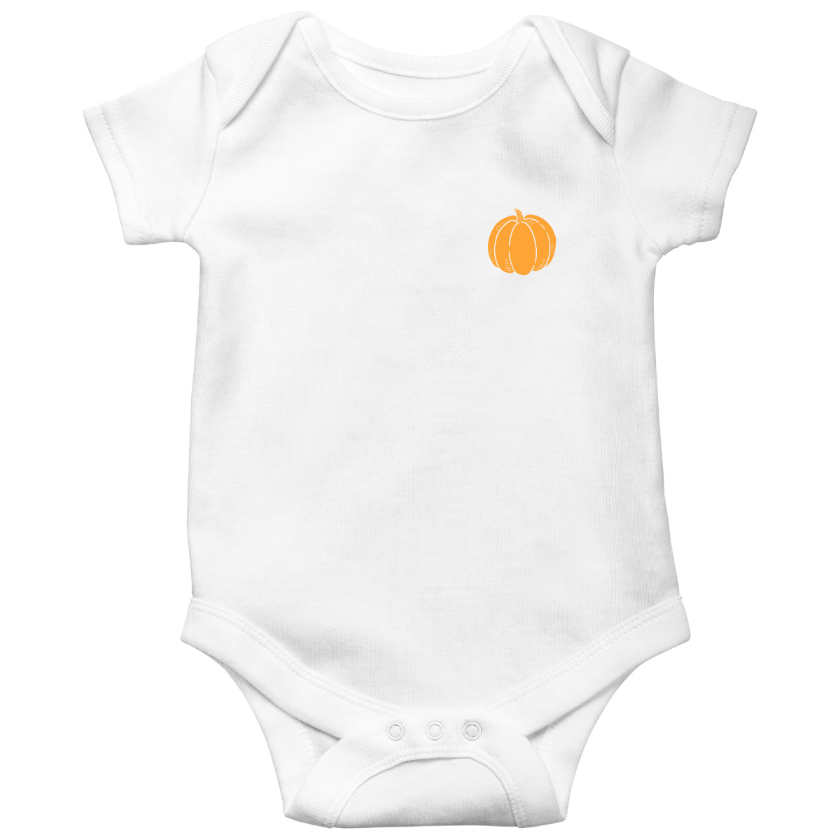 Pumpkin Pocket Baby Bodysuits | White