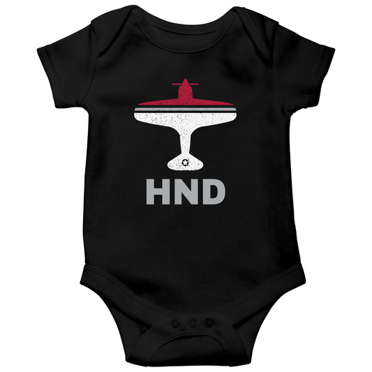 Fly Tokyo HND Airport  Baby Bodysuits | Black
