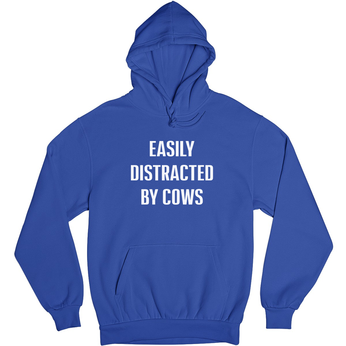Easily Distracted By Cows Unisex Hoodie | Blue