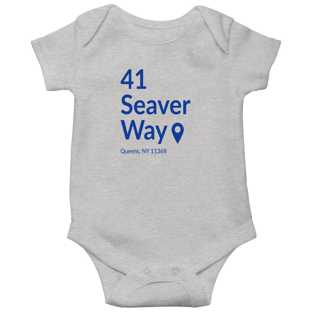 New York Baseball Stadium QNY Baby Bodysuits | Gray