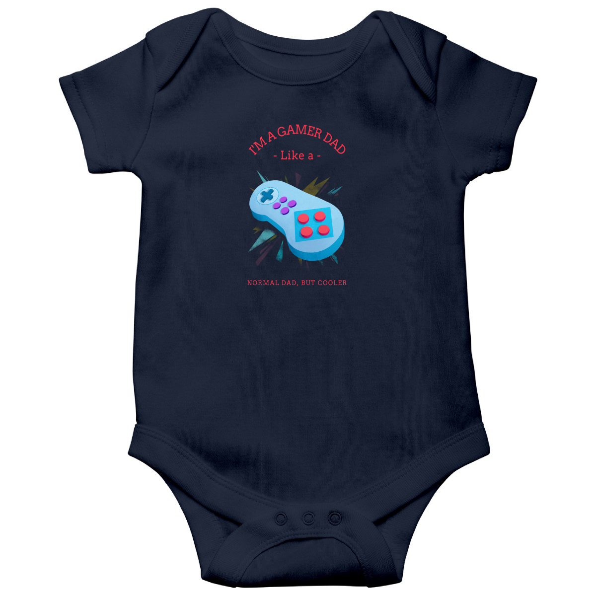 I'm a Gamer like a Dad Baby Bodysuits | Navy
