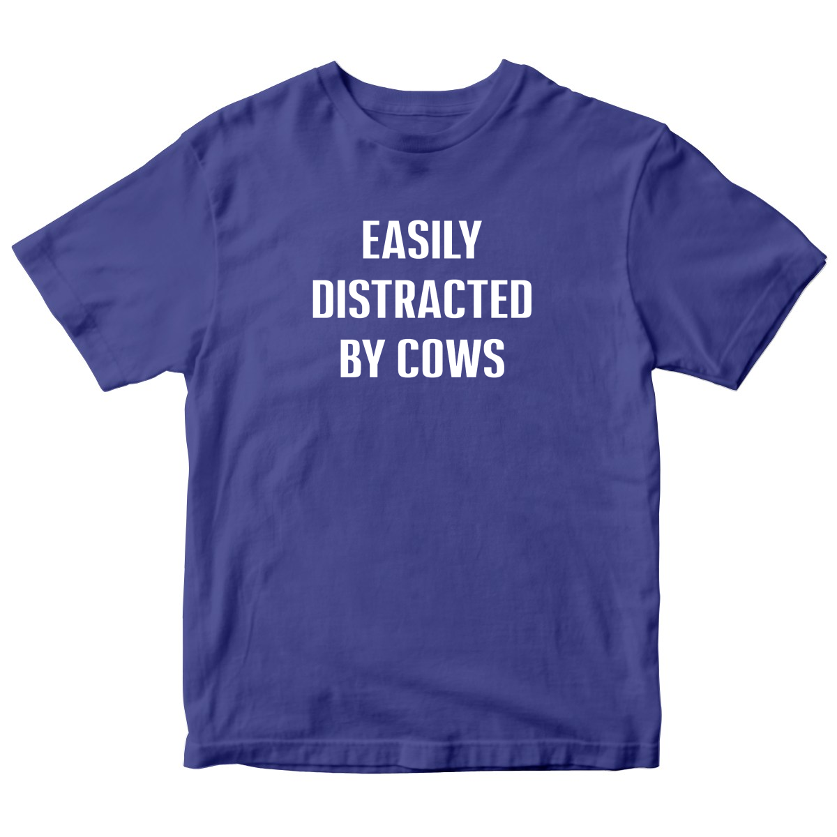 Easily Distracted By Cows Kids T-shirt | Blue