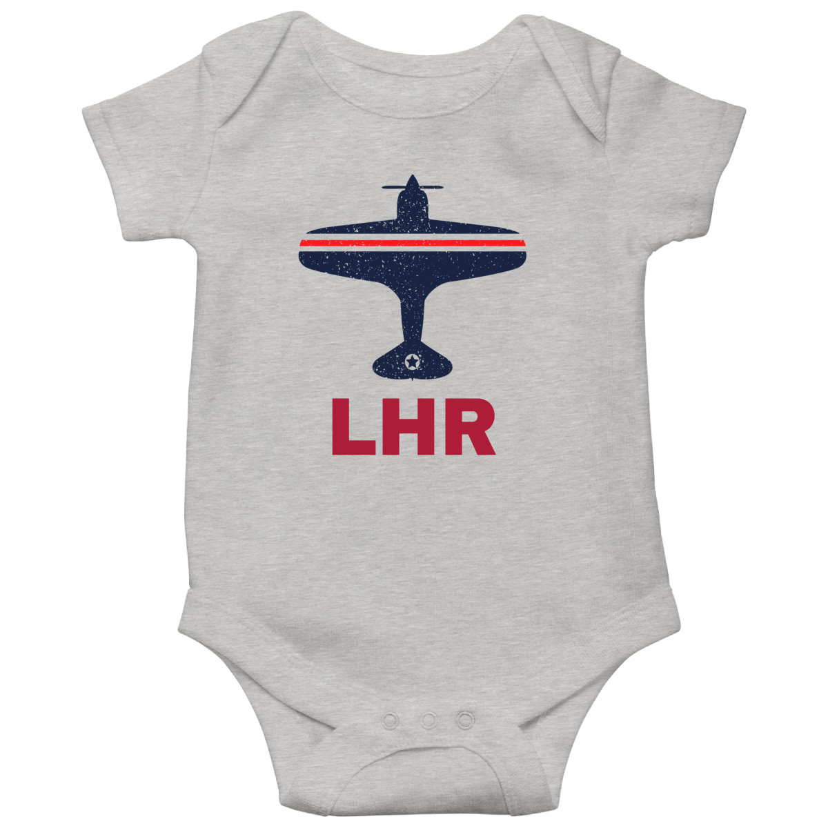 Fly London LHR Airport Baby Bodysuits | Gray