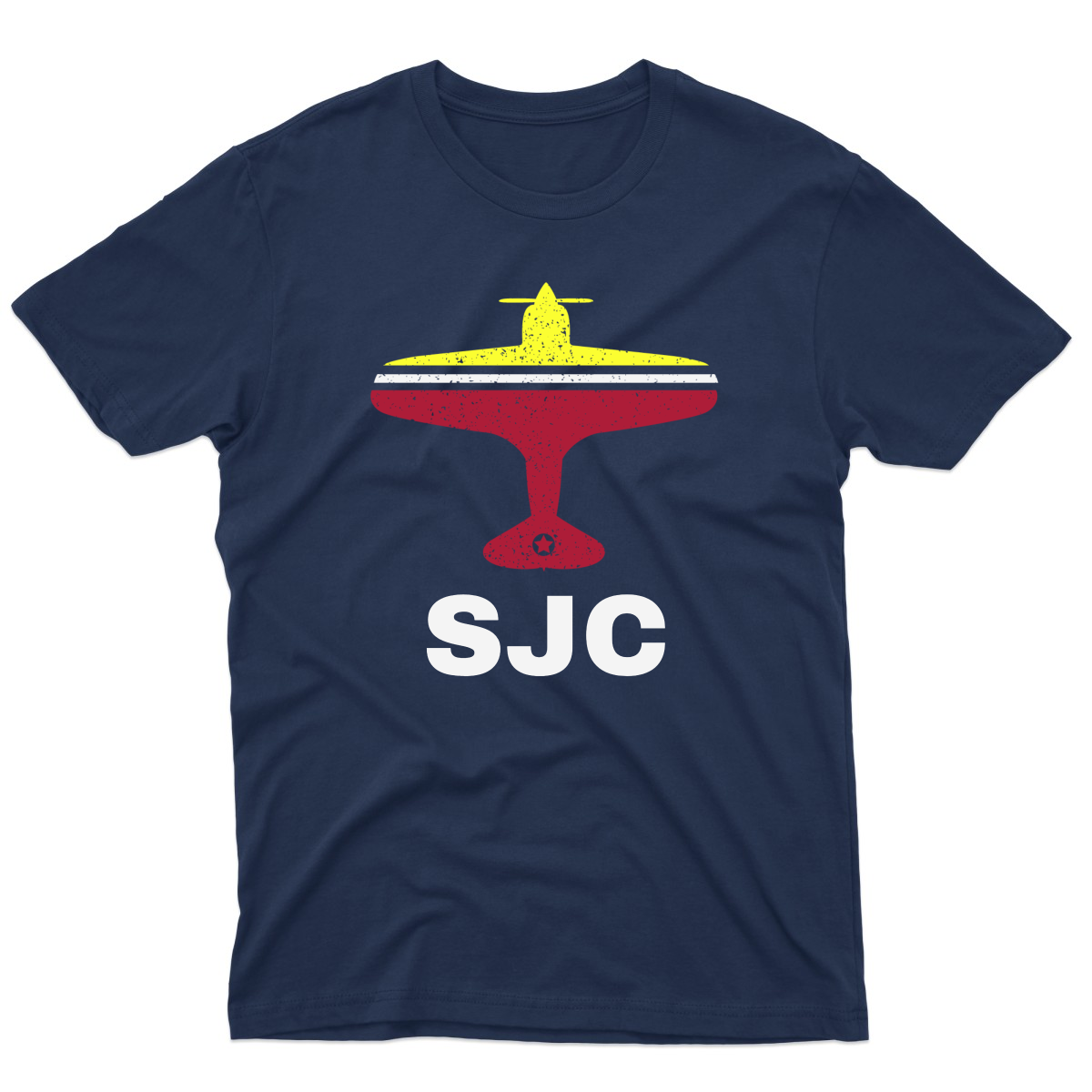 Fly San Jose SJC Airport Men's T-shirt | Navy