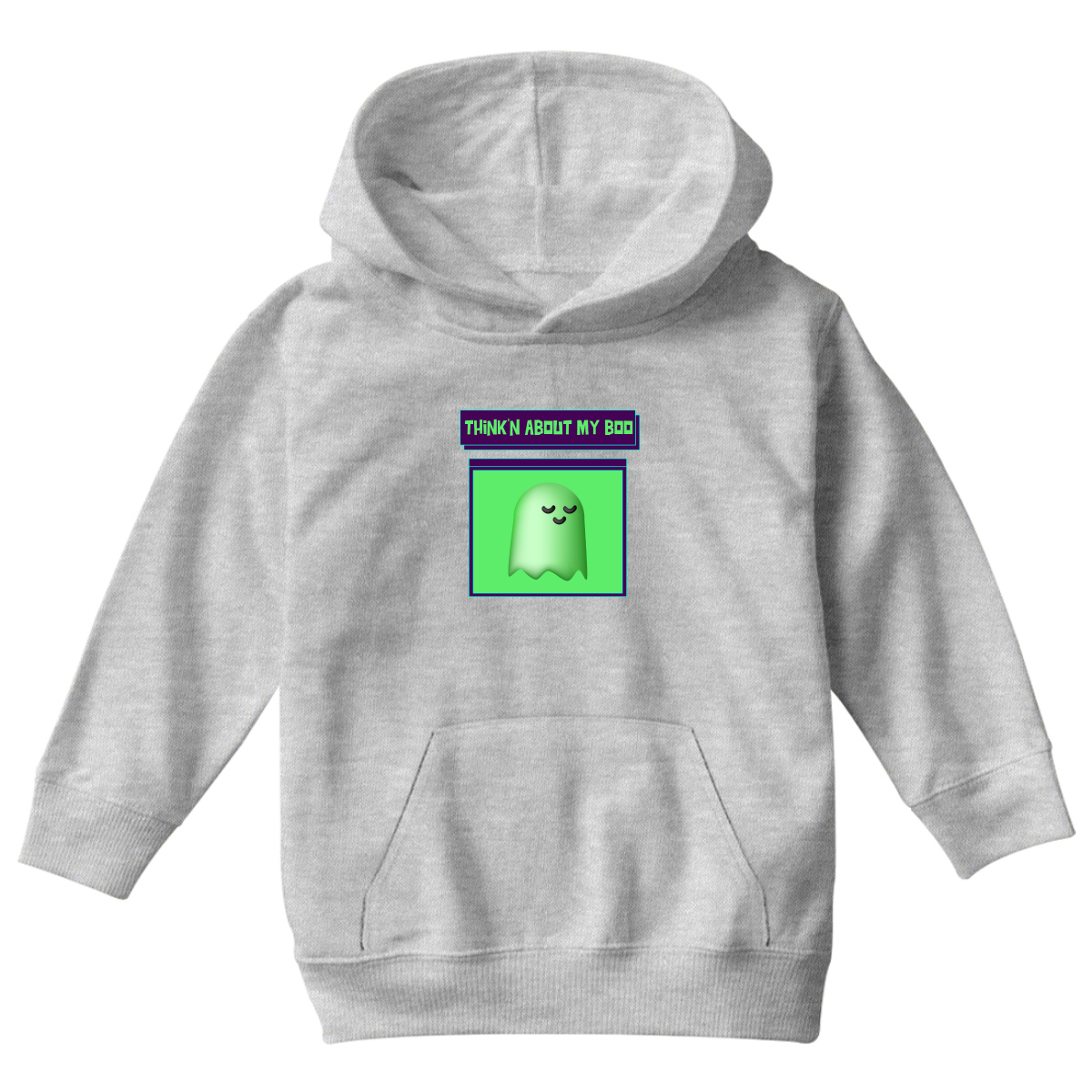 Think'n About My Boo Kids Hoodie | Gray