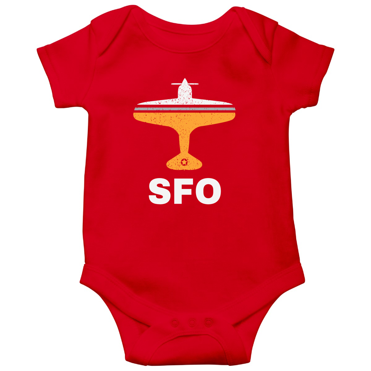 Fly San Francisco SFO Airport Baby Bodysuits | Red