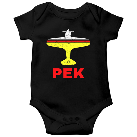 Fly Beijing PEK Airport Baby Bodysuits | Black
