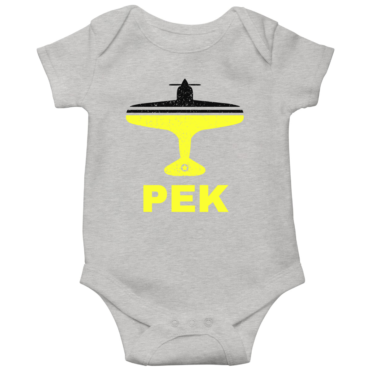 Fly Beijing PEK Airport Baby Bodysuits | Gray
