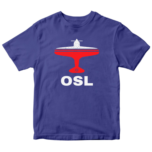 Fly Oslo OSL Airport  Kids T-shirt | Blue