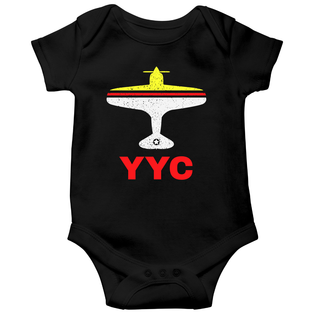 Fly Calgary YYC Airport Baby Bodysuits | Black