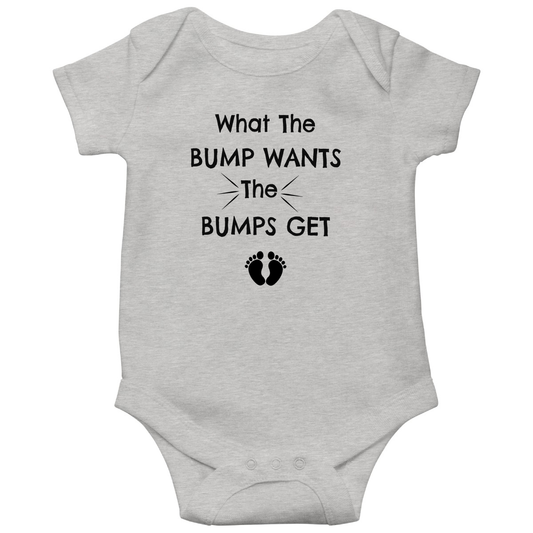What The Bump Wants Baby Bodysuits | Gray