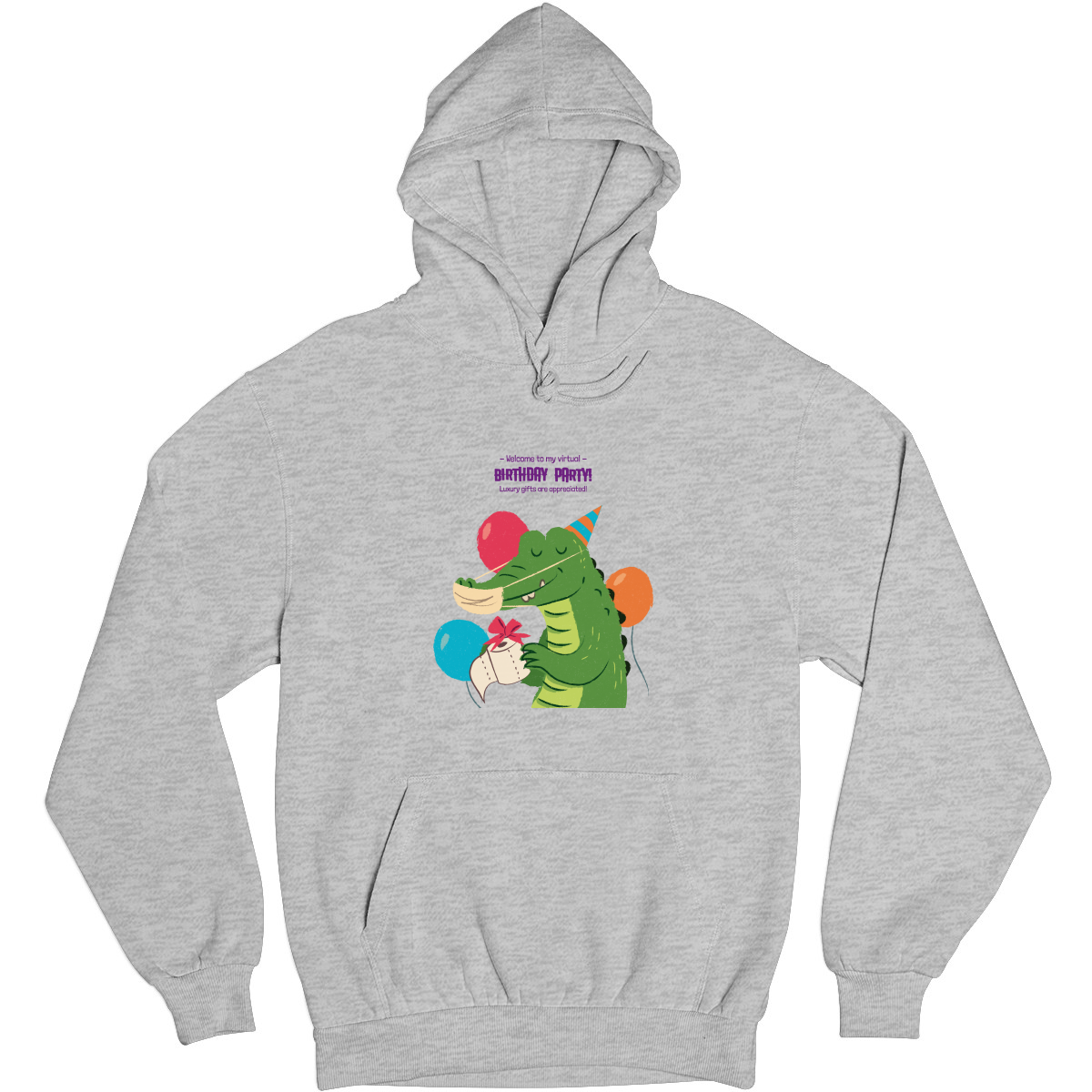 Welcome to My Virtual Birthday Party Unisex Hoodie | Gray