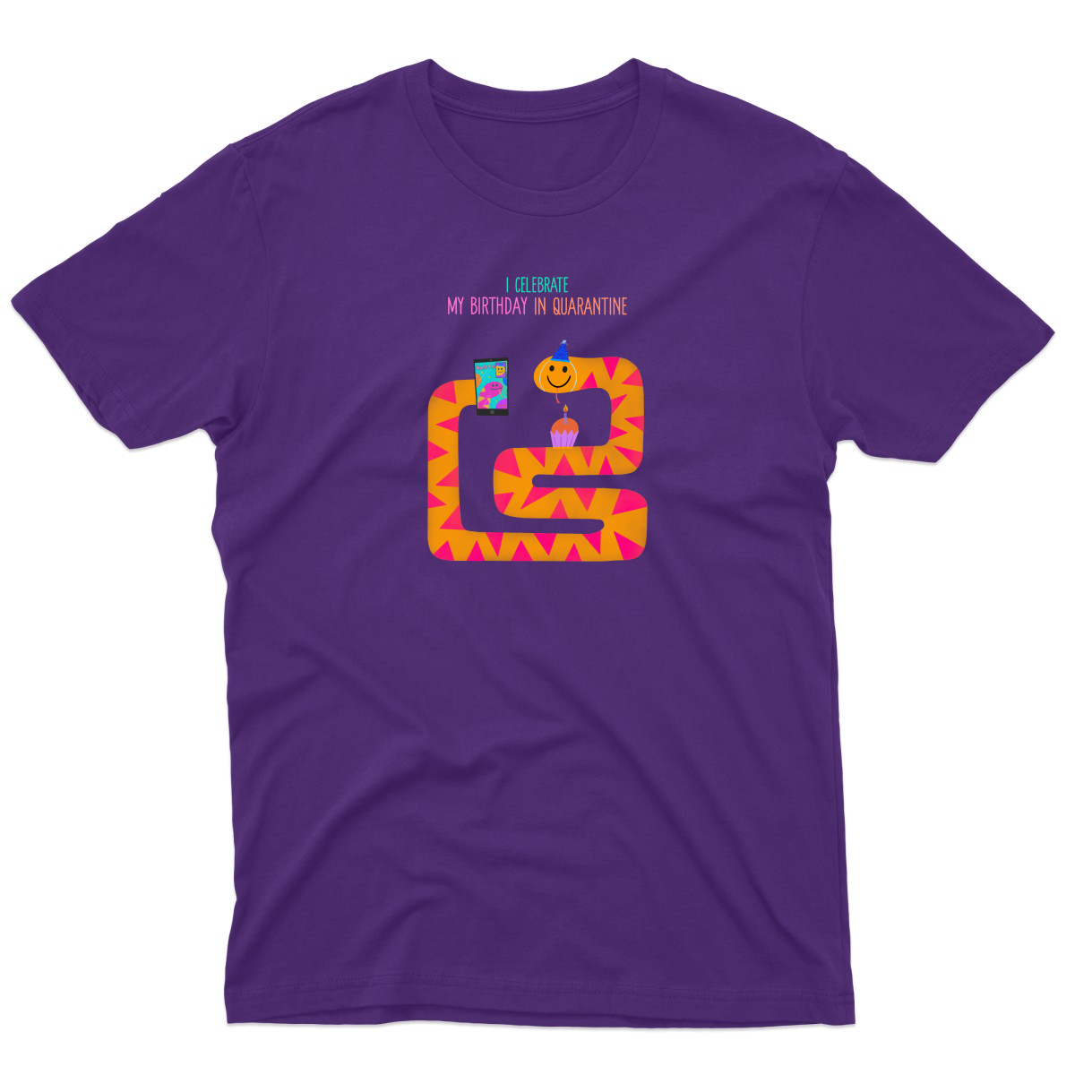 I celebrate my birthday in quarantine Men's T-shirt | Purple