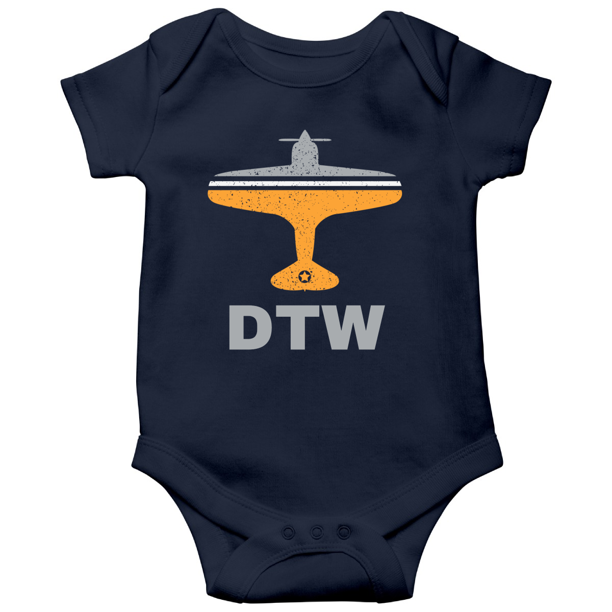 Fly Detrorit DTW Airport Baby Bodysuits | Navy