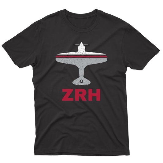 Fly Zurich ZRH Airport Men's T-shirt | Black