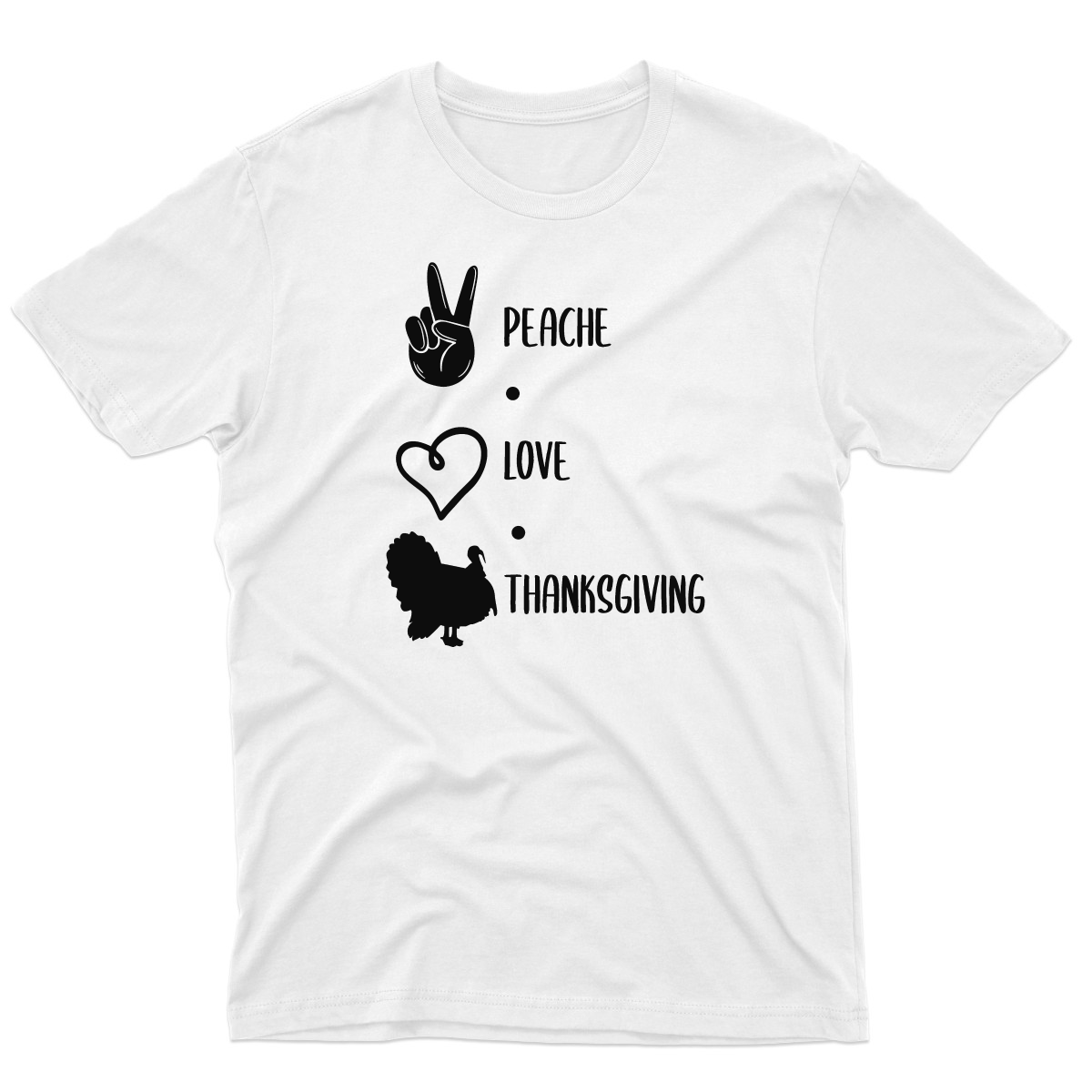 Peace Love Thanksgiving Men's T-shirt | White