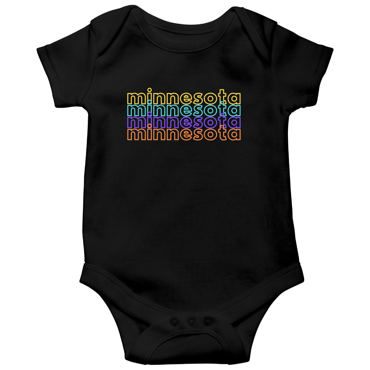 Minnesota Baby Bodysuit | Black
