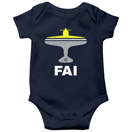 Fly Fairbanks FAI Airport Baby Bodysuits | Navy